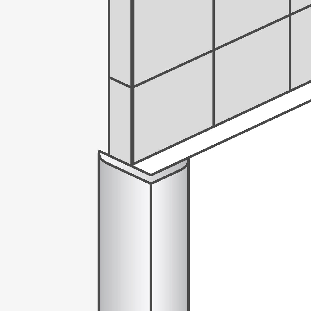 Aluminum L-profile for exterior corner of 2600 mm for Dumawall and Inspiro