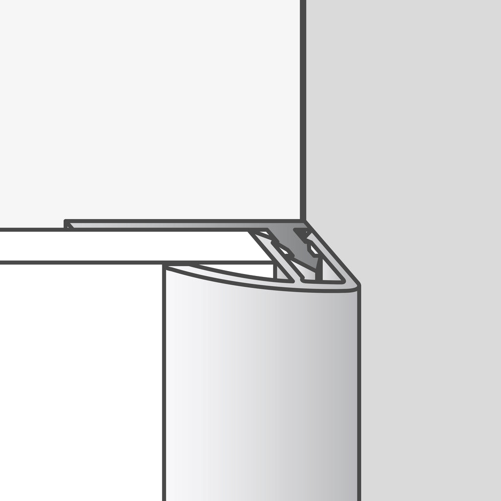 Profilé de démarcation en aluminium 2 pièces avec clic pour Dumawall - 2600 mm